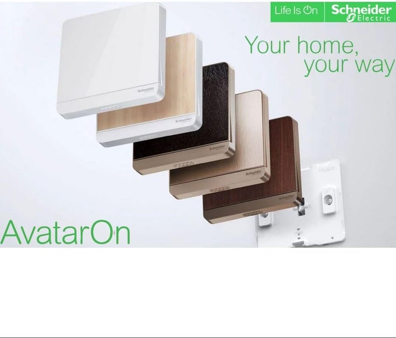 Schneider Electric AvatarOn Gold Hairline Double Switched Socket - Image 5